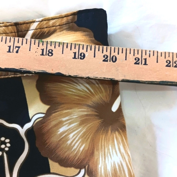 Hawaiian Board Shorts 40 Pocket Surf Trunks Beach Black Gold White - Picture 12 of 13